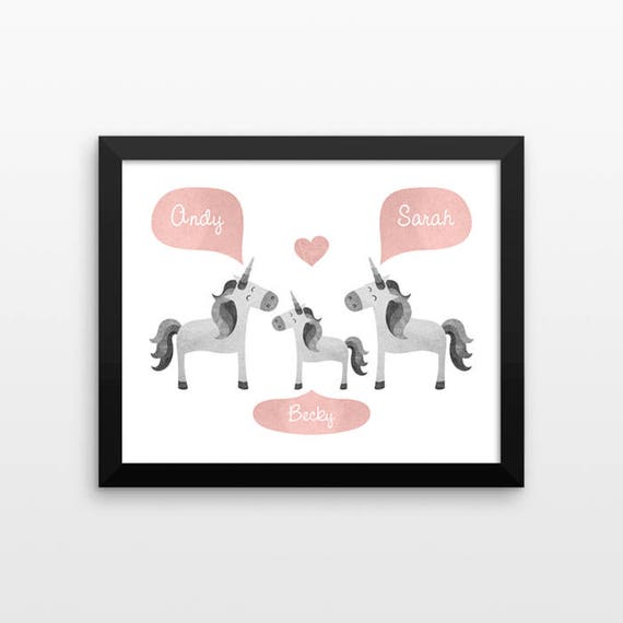 UNICORN Nursery Wall Art, Animal Nursery Art, Kids Room Decor, Personalized Baby Gift, Unicorn Nursery Decor, Nursery Print, Baby Room Decor