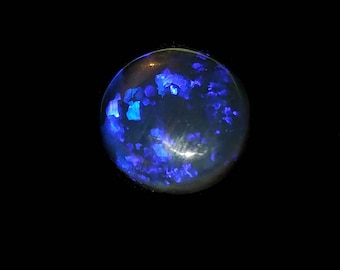 2.6ct Natural Solid Black Crystal Opal Cut Gemstone | Blue & Purple Flash | Round, 11x11x3.8mm | Lightning Ridge Australia| Jewelry Ready