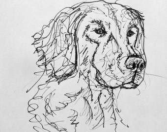 Golden Retriever in Ink, Naturally