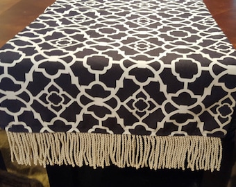Graphic Patterned Black and White Table Runner/Dress Scarf