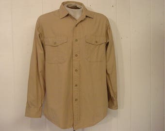 Vintage shirt, military shirt, Army shirt, 1940s shirt, khaki shirt, US Army, vintage clothing, large
