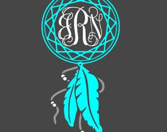 Download Dreamcatcher Monogram Car Decal Custom Personalized Hippie