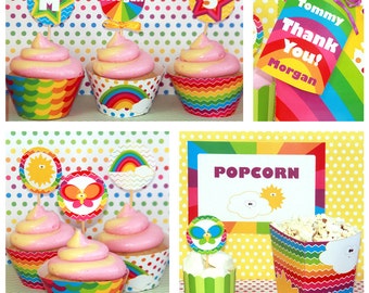 Rainbow Birthday - Rainbow Party - Rainbow Birthday Printables - Rainbow Party Printables - Birthday Decorations (Instant Download)