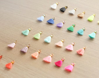 10 pcs of Mini Tassels DIY Craft Supplies Jewelry tassels Chunky tassel Short Boho tassels Small tassels Fringe Trim - 18 mm