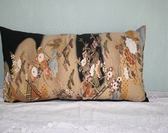 Vintage Japanese Silk Kimono Cushion