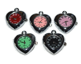 Heart Watch PENDANT (1) for Beading Jewelry Finding Supply