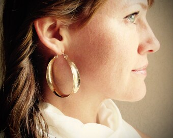 x-large saddle hoops ... gold fill
