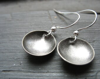 Silver Dome Earrings , Dangle Earrings, Silver Jewelry, Handmade Silver Earrings, Silver Jewelry, Dome Earrings