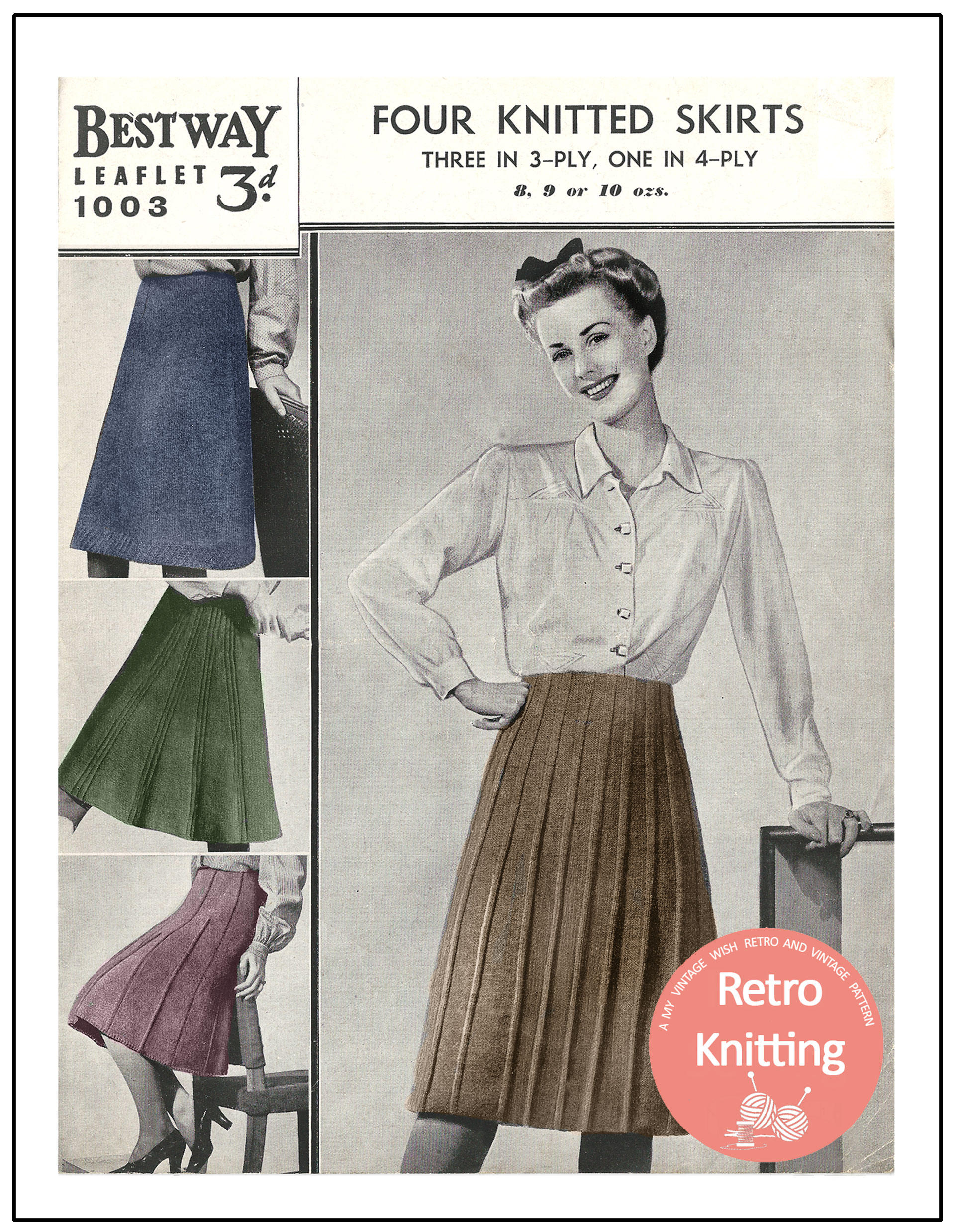 1940s Wartime Skirts Vintage Knitting Pattern PDF Instant
