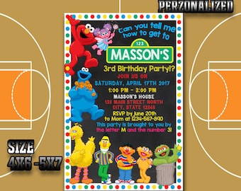 Sesame street Sesame street Invitation Sesame street Birthday Sesame street Party Sesame street Birthday Invitation Sesame street Invited