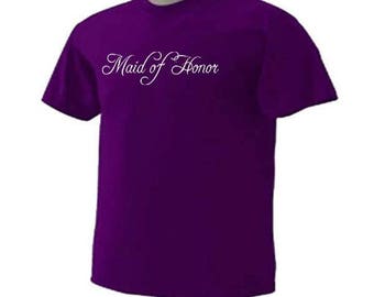 MAID OF HONOR 01 Brides Attendant Wedding Bridal Party T-Shirt