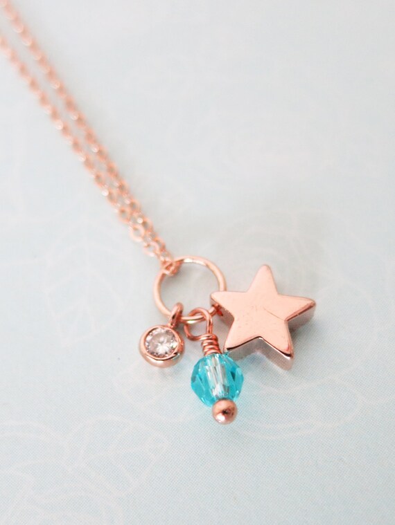 Items similar to Petite Lucky Star necklace simple rose gold FILLED