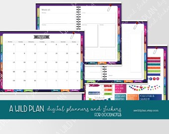 GoodNotes Digital Planner Starter kit -2018 dated planner - with digital stickers | GoodNotes planner - iPad / iPad Pro - hyperlinked