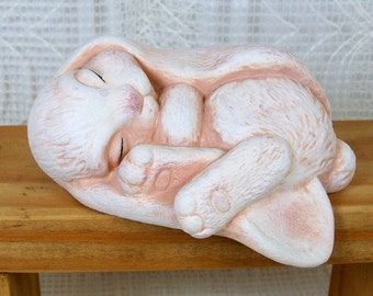 Shelf Sitter Sleepy Bunny - Handmade Ceramic