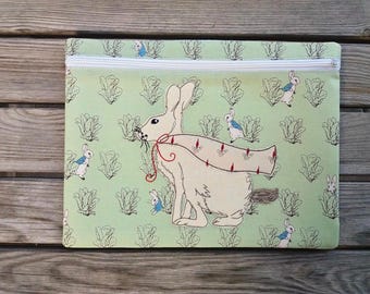 ITH Zip Bag of Hare, 6x10 and 9x12. In The Hoop Project. ITH Pouch Part of the Suzy Spellbound series - By Pixie Willow Patterns