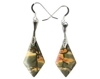 Red Creek Jasper & Sterling Silver Earrings