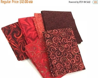 25% Off Sale Red Fat Quarter Bundle - Set of 6