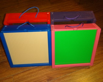 Portable Building Block Storage and Play Box with LEGO© brand base plate