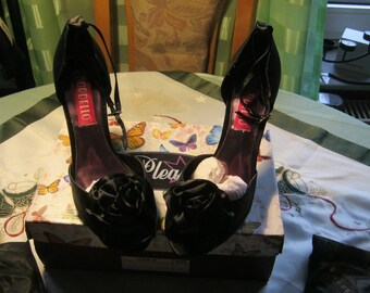 Vintage Shoes high heels black, ROSA02/b/Sat-9, Mint, US at 1980
