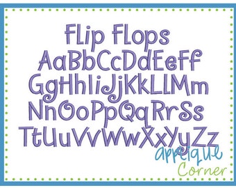 INSTANT DOWLOAD Flip Flops Monogram Font bx, jef, pes and dst only digital design for embroidery machine by Applique Corner