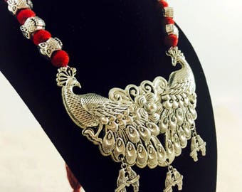 Oxidized Silver Necklace Set/ Oxidized Jewelry Set/ Navratri Jewelry/ Garba Jewelry/ Oxidized Necklace Set