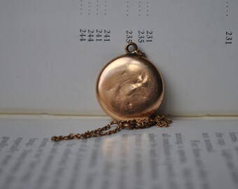 Antique Rose Gold Filled Locket - 1900s Edwardian Locket Necklace