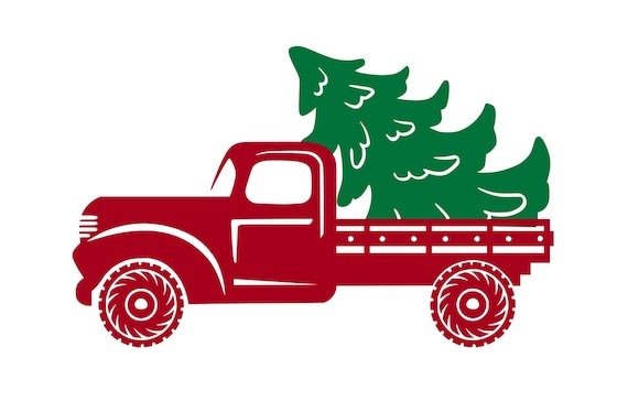 Download Digi-tizers Vintage Christmas Truck with tree SVG Studio V3