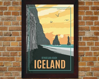 Iceland - Vintage Travel Poster