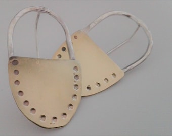 Bronze and silver earrings