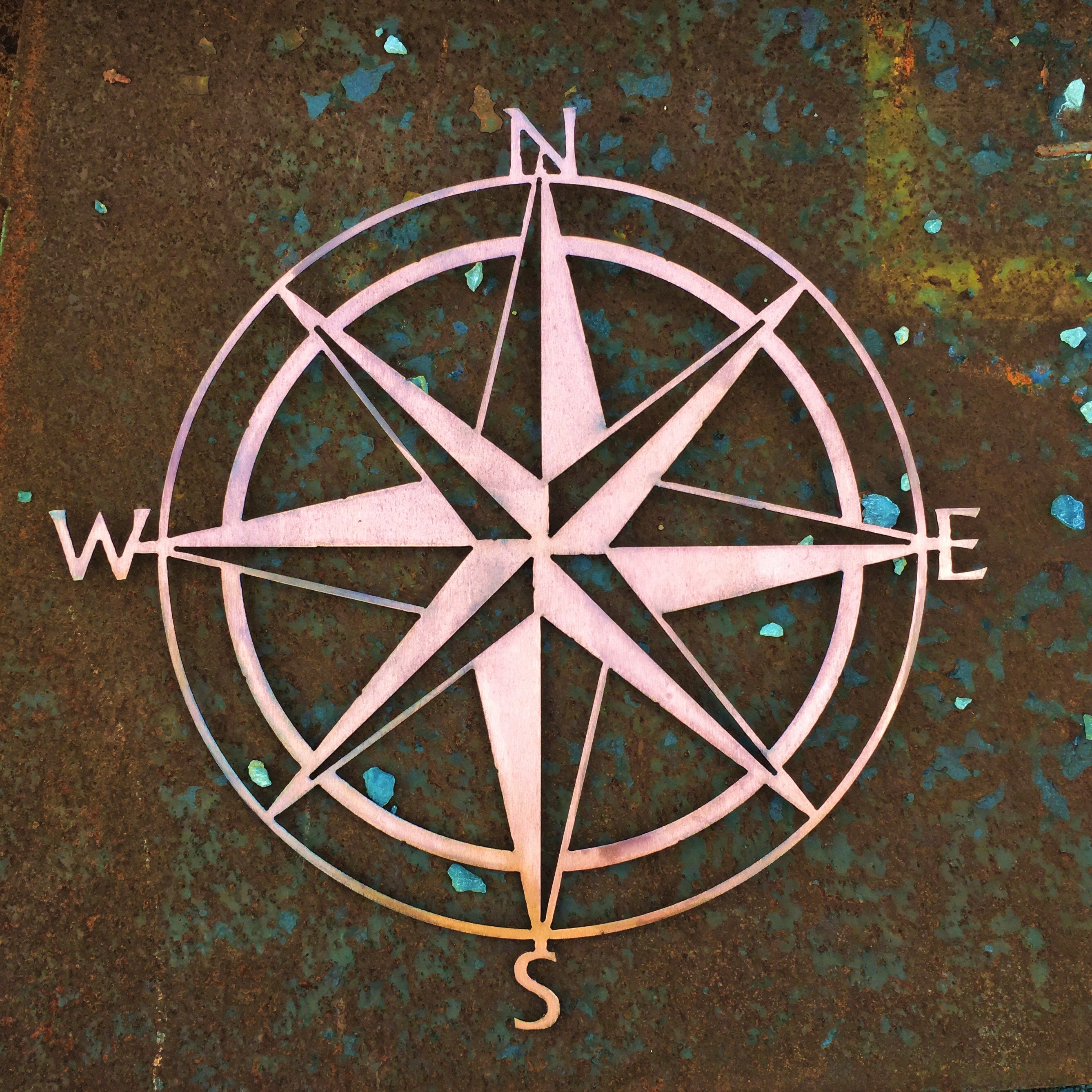 Nautical Compass | Metal Compass | Nautical Decor | Beach House Decor ...