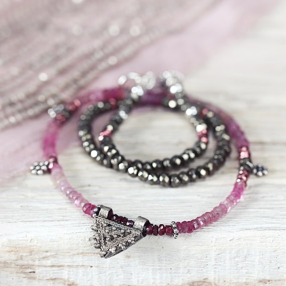 Ruby Necklace - Ruby, Sapphire & Silver Necklace