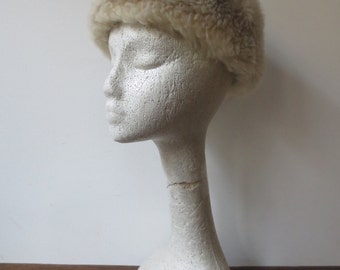 Gorgeous Vintage '50s/'60s Italian Tuscan Lamb Shearling Fur Hat, Made in Italy