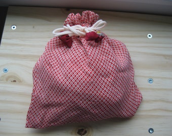Kimono Materian Shibori Kinchaku Pouch
