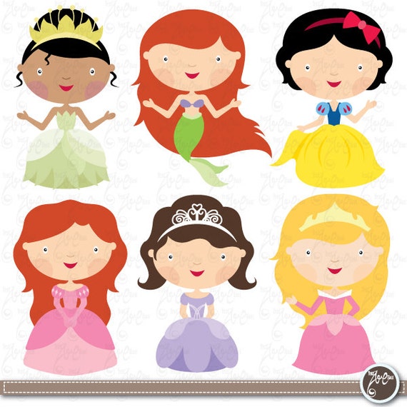 Princesses Clip Art Set cute princess for perfect for