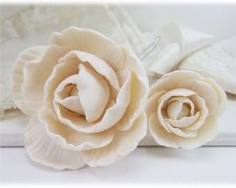 Peony Flower Hair Clip Pin - Peony Hair Flower