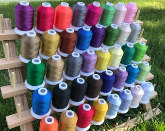 Embroidery Thread - 40 Variety Polyester Spools, Beautiful Colors Perfectly Match Brother/Singer Machines, 550 Yard/ Spool, + 2 Free Bonus