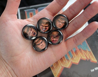 DOOM Faces - pack of 5 one inch pins