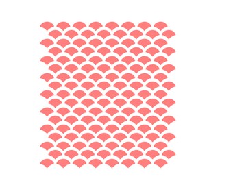 Fish Scales Cookie Stencil, Fish Scales Stencil, Scales Pattern Stencil, 5.5 x 5.5, Mermaid Pattern Stencil, Mermaid Cookies, Mermaid Tail