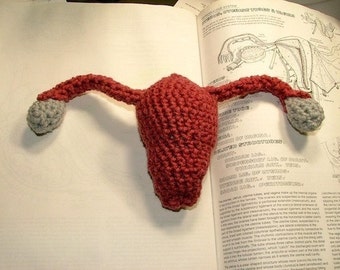 Pattern, Crochet Uterus Plush, with Fallopian Tubes and Ovaries