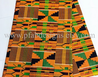 Kente Fabric/Kente African Fabric/Crafts/African Clothing/ Ankara / Kente Dress/Kente Fabric Wax Sold per Yard