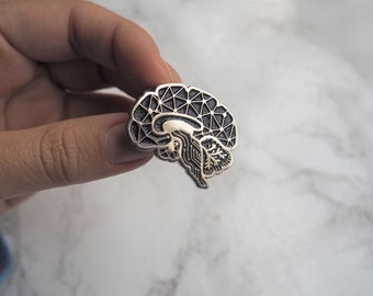 Black Glitter Sagittal Enamel Pin