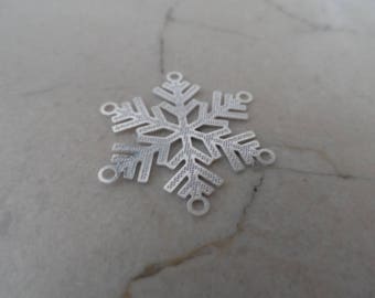 2 connectors snowflakes "snow Queen" stainless steel