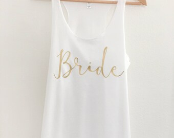 Bride Tank Top, Bride Tank, Bride Shirt, Bachelorette Party, Brides Squad, Bride, Maid of Honor, Mrs Tank, Wifey Tank, Bride to Be