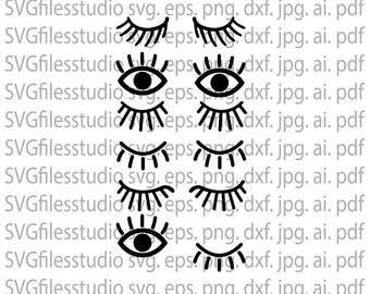 T-shirt svg, Eyelashes SVG File, Makeup SVG File, eye svg, woman svg, eyebrow svg, jumper svg, eyelashes cut files, dxf, png, eps, jepg, pdf