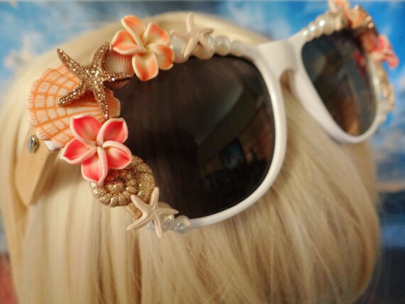 BAMBOO FRAMES I'm Really A MERMAID Sunglasses Sun Glasses Sunnies Wayfarers Aviators Little Shells Im Beach Sea Ocean Nautical Pinup A041