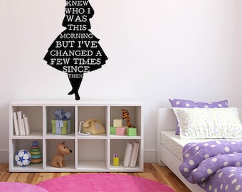 Wall Sticker Decals Alice In Wonderland Cartoon Rabbit Tea Time Cheshire Cat Girl Nursery Bedroom 1397b