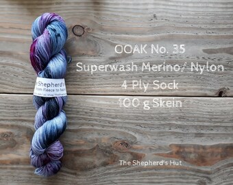 Superwash Merino/Nylon 75/25 Sock yarn 100 g OOAK No. 35