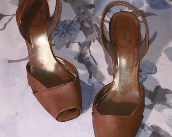 Vintage Prada Slingback Wedge Heels size 7