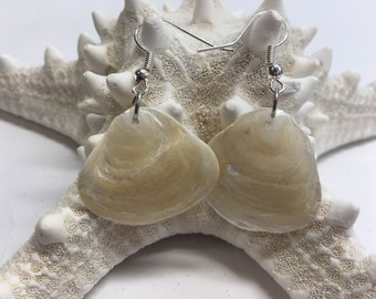 White as Snow handmade jingle shell earrings