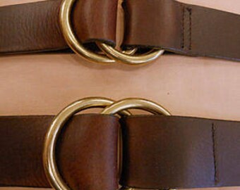 Double Ring Leather Cinch Belt